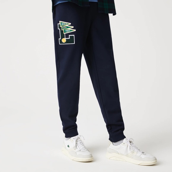 NWT Lacoste varsity Pennants L Badge Fleece Tracksuit Pants size large - Picture 4 of 10